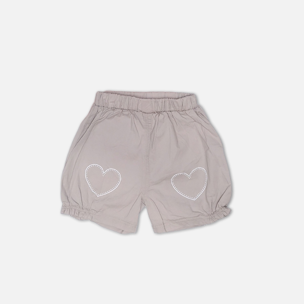 girlsSuit1392-1-3 Baby Girls Pink Lace T-Shirt and Heart Shorts Set from Mini & Me