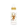 Pigeon Flexible standard neck PP RP feeder bottle 240ml featuring a cute brown orangutan swinging from a vine illustration with a yellow collar cap.