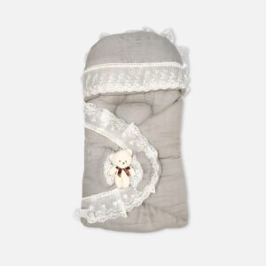 Premium Grey Luxury Baby Carry Nest with Teddy Bear