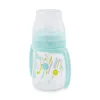 Farlin baby water drinking cup with straw and double handles in mint green featuring a clear protective cap